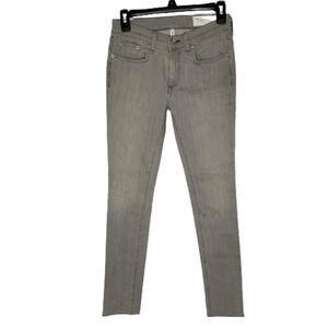 Rag & Bone Gray Raw Hem Ankle Skinny Jeans